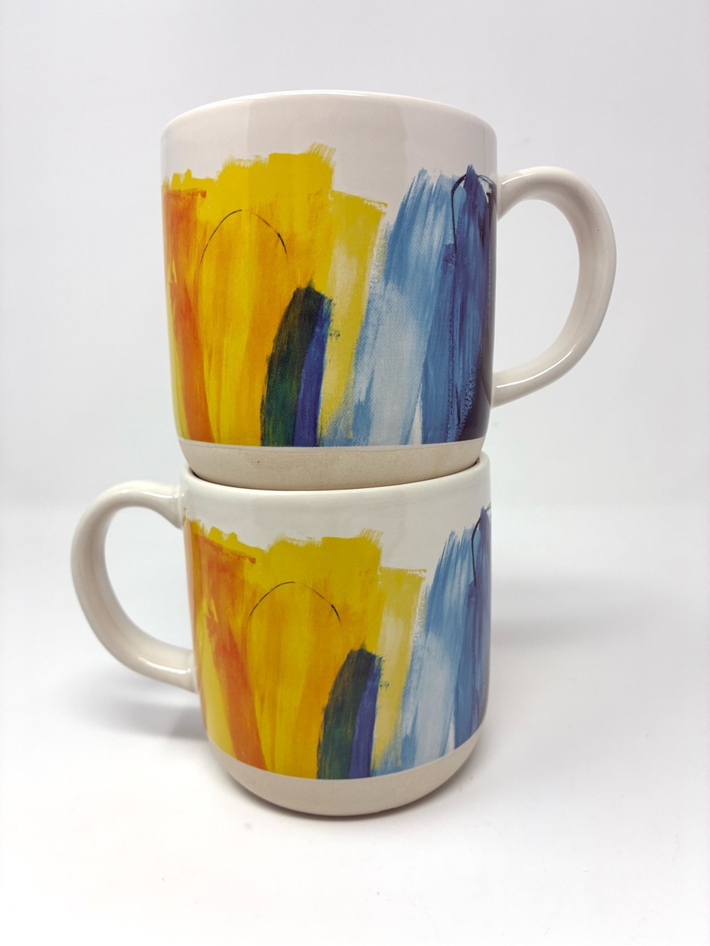 Set of 2 DEMDACO ArtLifting Weekend Vibes Stoneware Coffee Mugs Cups 16oz Set